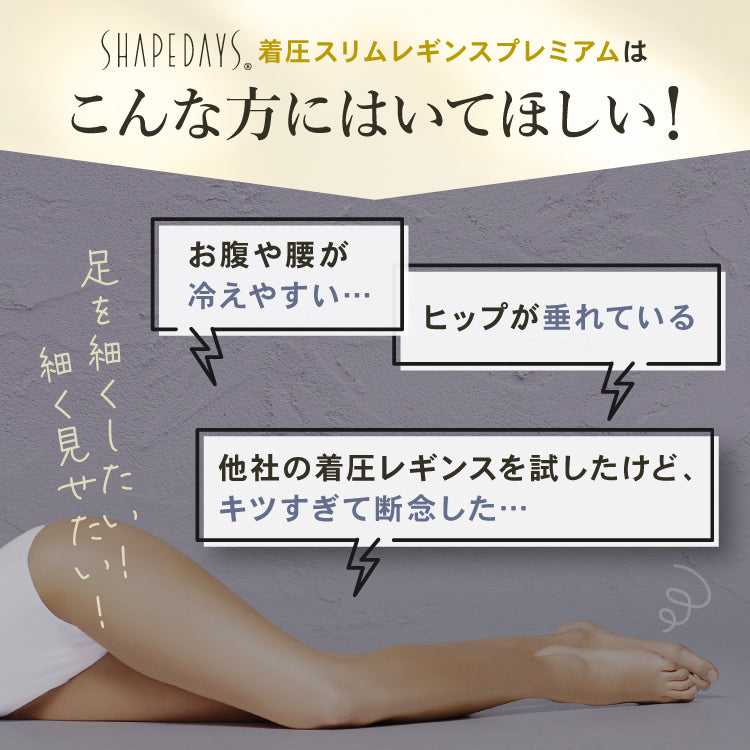 着圧スリムレギンスプレミアム5枚+2枚/計7枚/28%off【くるみんコラボキャンペーン500円OFF価格】