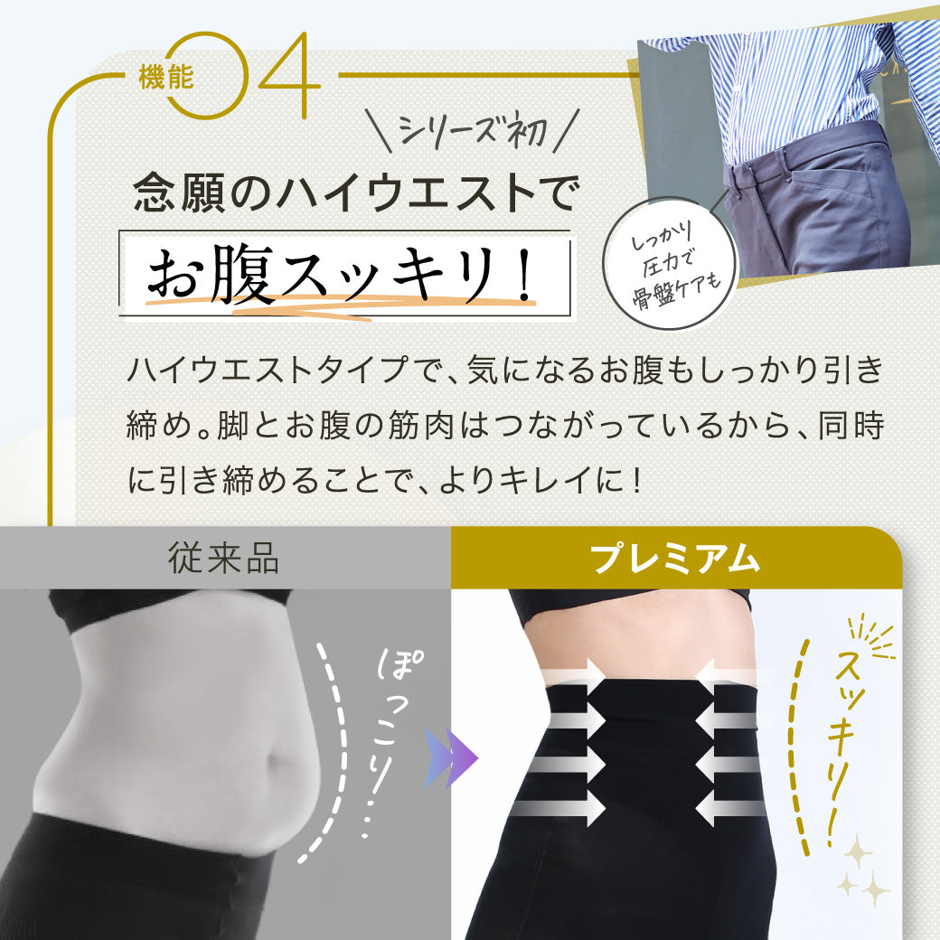着圧スリムレギンスプレミアム5枚+2枚/計7枚/28%off【くるみんコラボキャンペーン500円OFF価格】