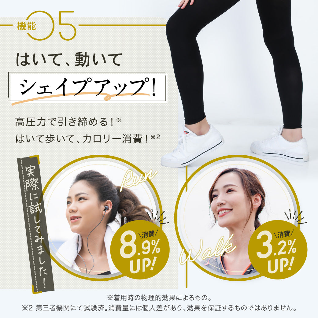着圧スリムレギンスプレミアム5枚+2枚/計7枚/28%off【くるみんコラボキャンペーン500円OFF価格】