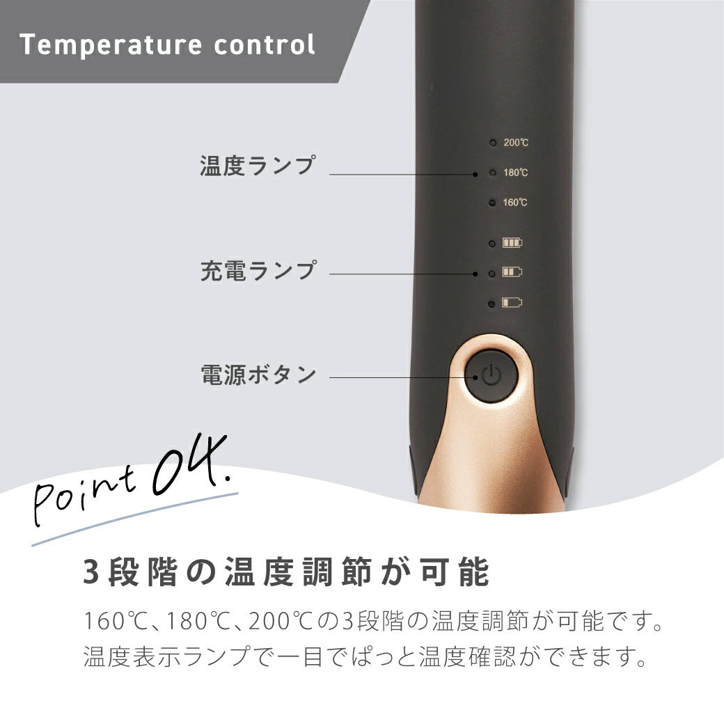 AgetuyaコードレスミニヘアアイロンⅡ【海外対応・機内持ち込み可能】