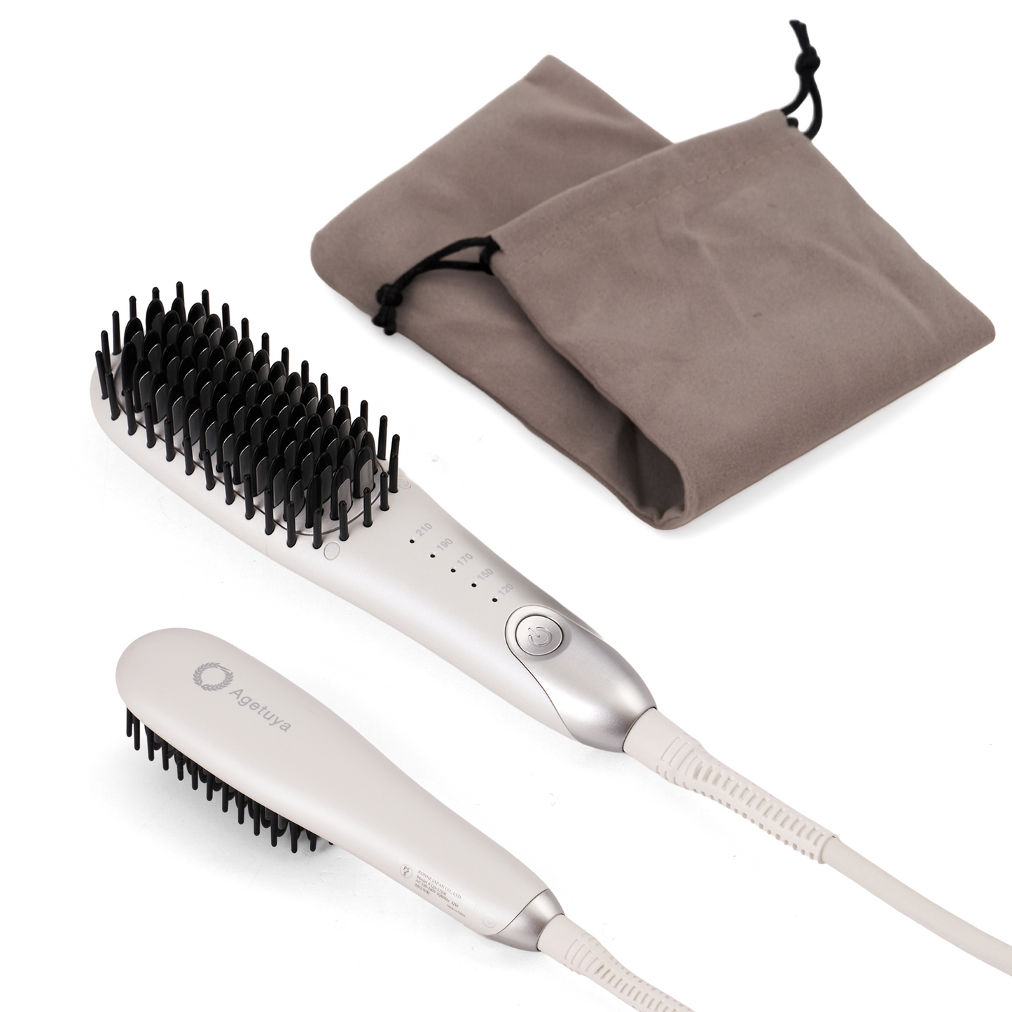Agetuyaポータブルミニブラシアイロン（ポーチ付き）