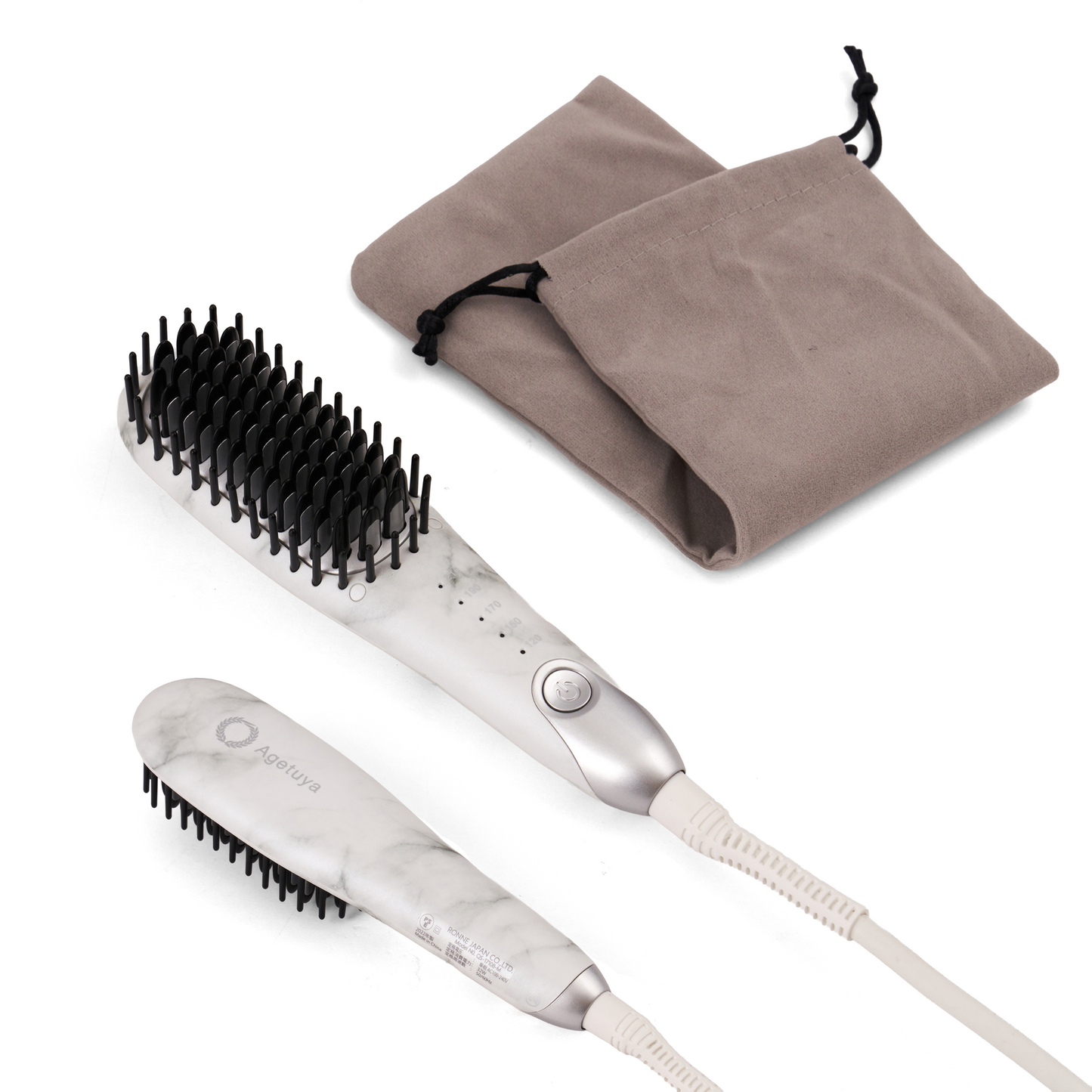Agetuyaポータブルミニブラシアイロン（ポーチ付き）