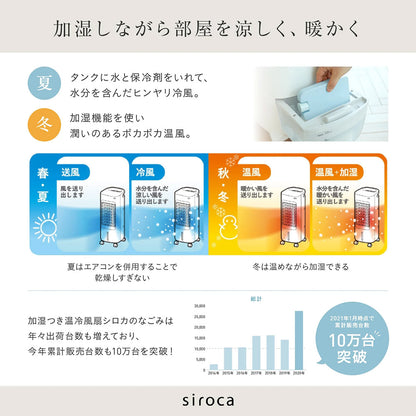 siroca シロカのなごみ 加湿つき温冷風扇 SH-C252(W)